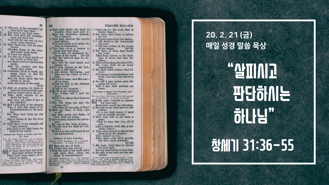  [매일 성경 묵상] 창세기 31장 36-55절