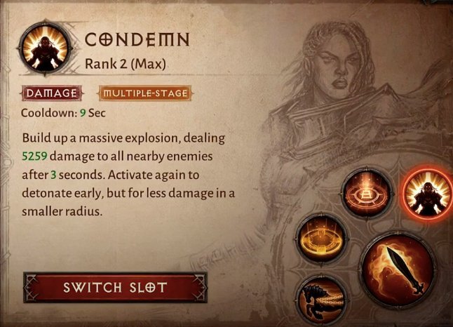  디아블로 이모탈 성전사 스킬 기술 성기사 (Crusader) 장비, 및 무기