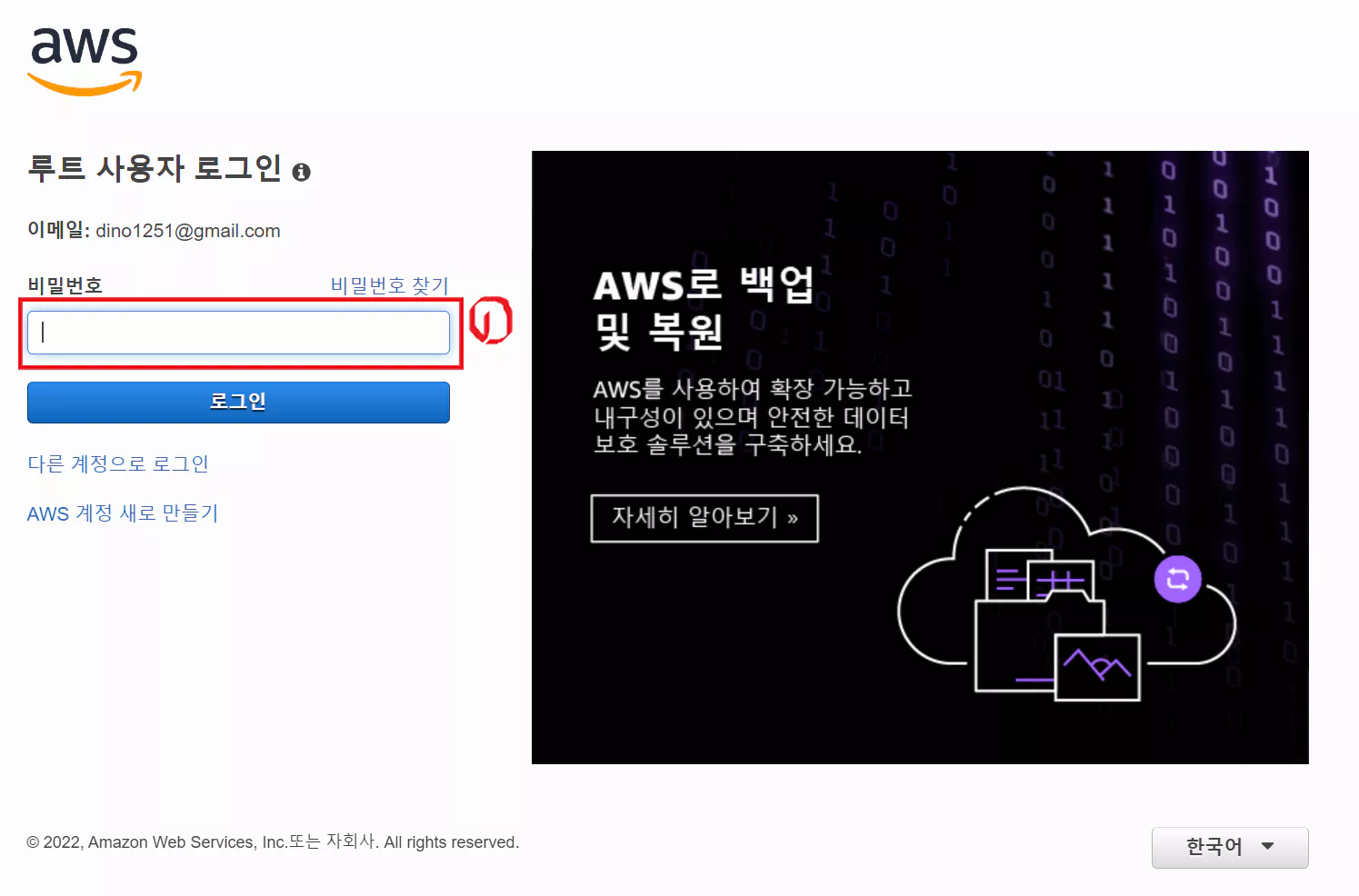 아마존-Lightsail-로그인-화면-3-비밀번호-입력