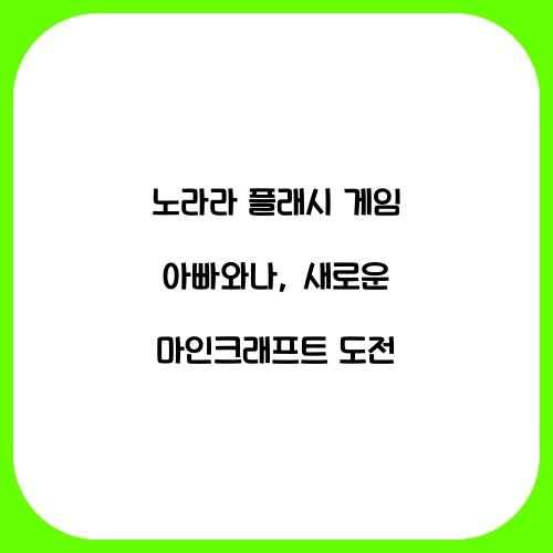 노라라 플래시 게임 아빠와나 마인크래프트