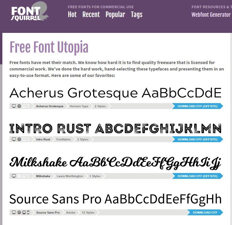 font squirrel