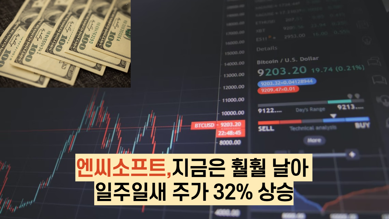  엔씨소프트,지금은 훨훨 날아 일주일새 주가 32% 상승