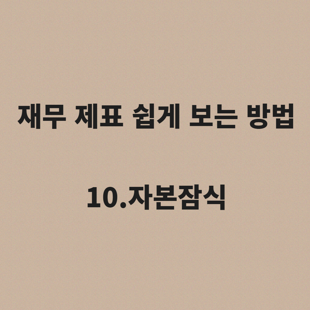  재무제표 보는법 10.자본잠식