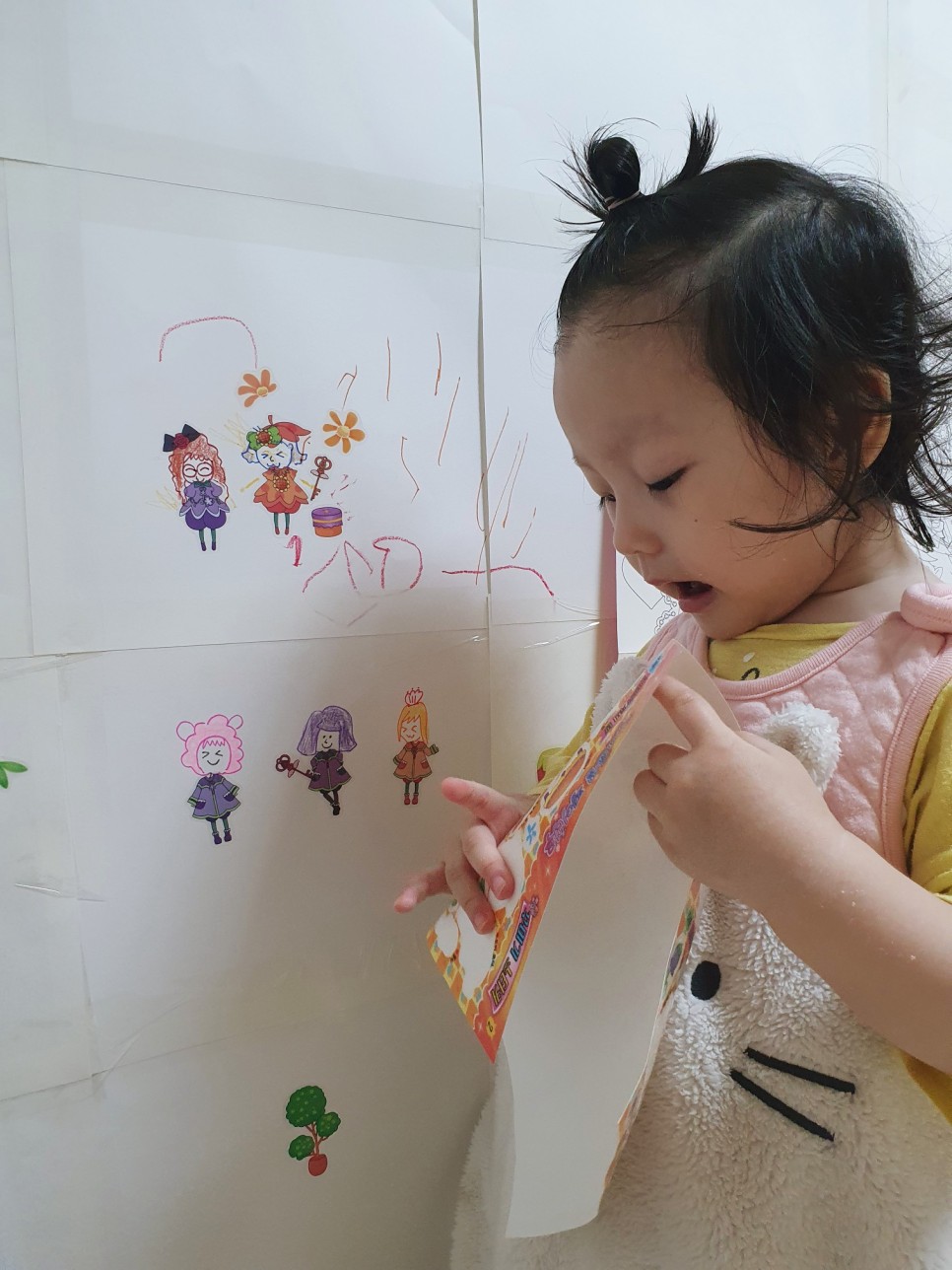 인형 옷 입히기 스티커 놀이 아기 스티커 코디북을 이용한 인형 15