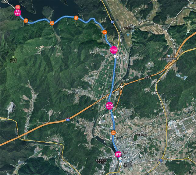 제18회 정남진 장흥 전국마라톤 코스 지도(통합)