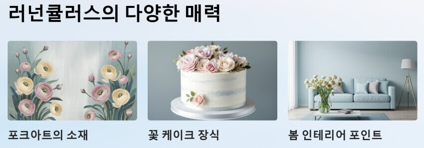 러넌큘러스의 다양한 매력 ppt 이미지