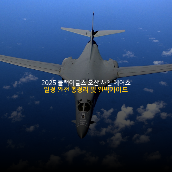 2025 블랙이글스 오산 사천 에어쇼 일정 완전 총정리 및 완벽가이드