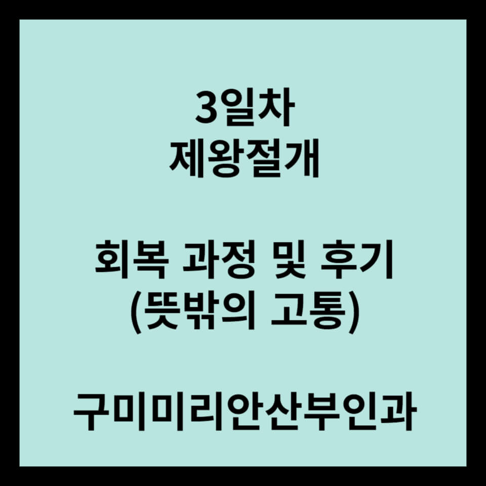 제왕 절개 3일차