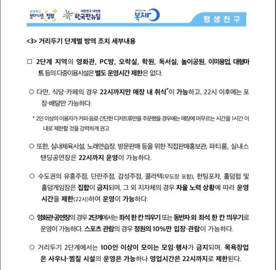 8인이상 사회적거리두기 3주연장 7