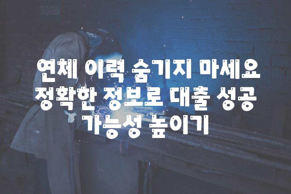  연체 이력 숨기지 마세요 정확한 정보로 대출 성공 가능성 높이기