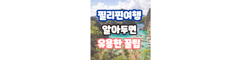  필리핀 여행시 알아두면 유용한 꿀팁