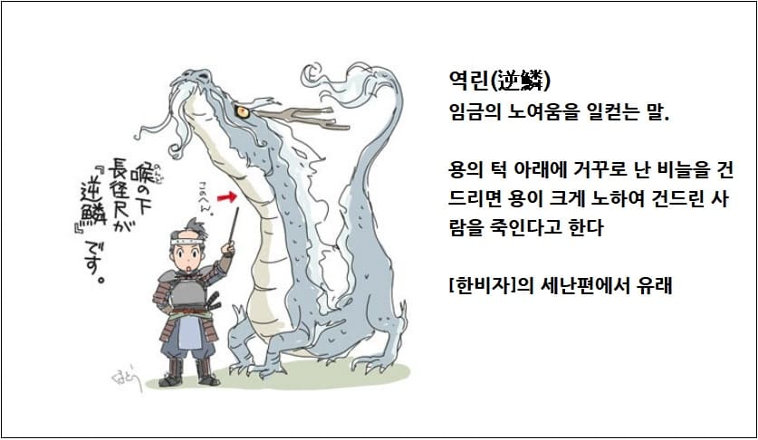  역린(逆鱗) 과 데면데면의 뜻