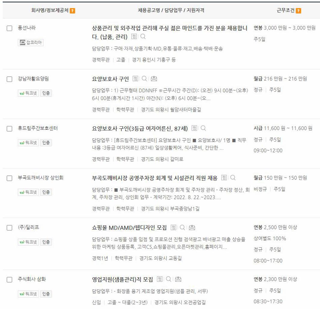 의왕 일자리센터