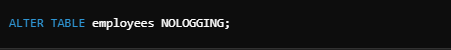 alter nologging