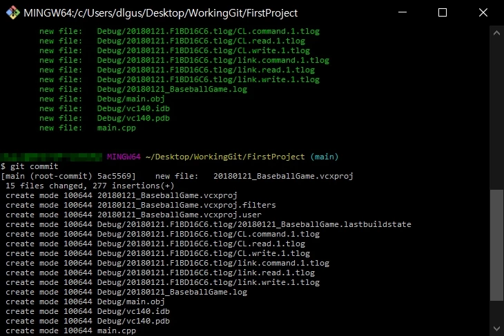 git commit을 하면 로컬 저장소에 폴더 구조를 저장한다