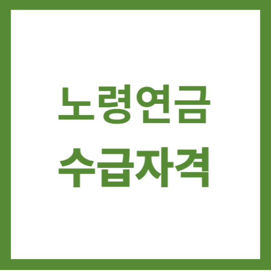  노령연금 수급자격