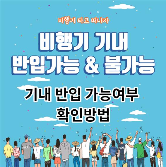 비행기 기내 반입가능 & 반입금지 물품 확인 방법