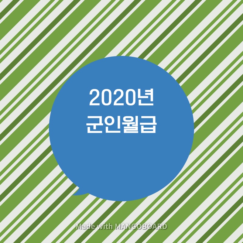  2020년 군인 봉급표/병사 월급