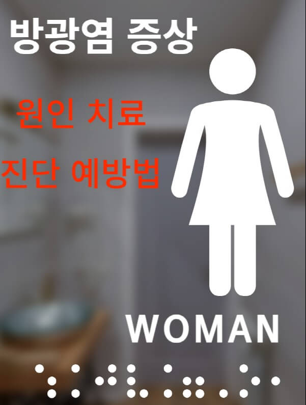 여자-화장실-그림과-방광염-증상의-원인과-치료-진단-예방법을-알려주는-로고입니다.