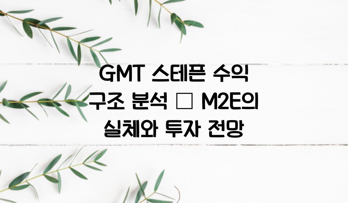 GMT 스테픈 수익 구조