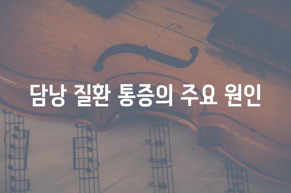 담낭 질환 통증의 주요 원인