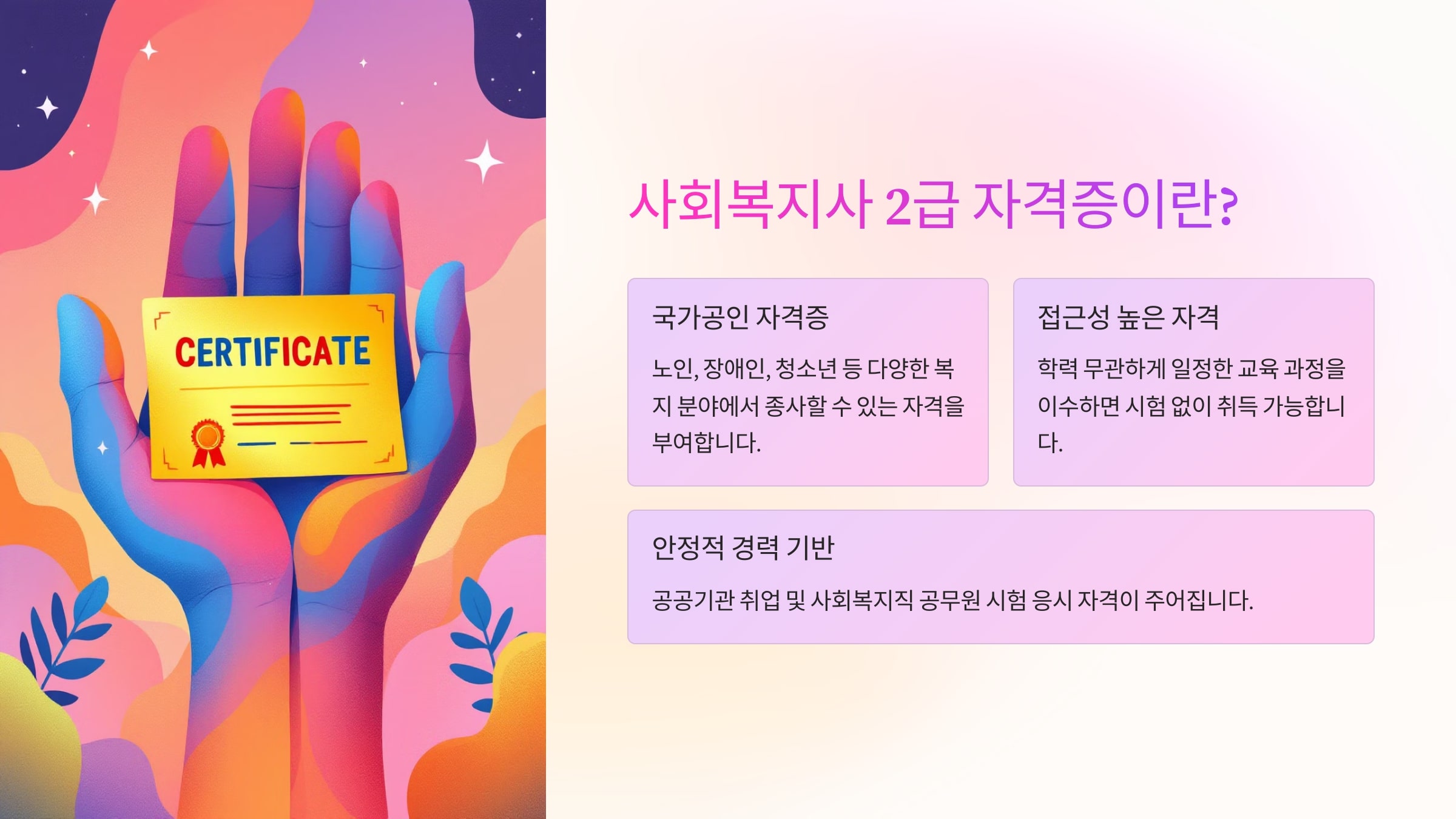1. 사회복지사 2급 자격증이란?