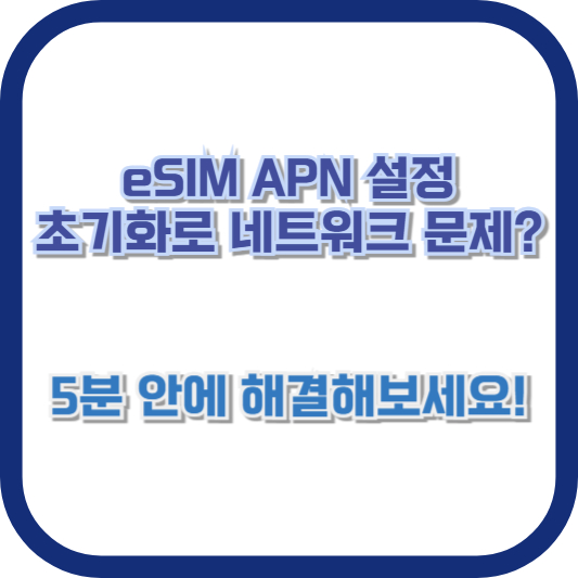 eSIM APN 설정 초기화로 네트워크 문제? 5분 안에 해결해보세요!