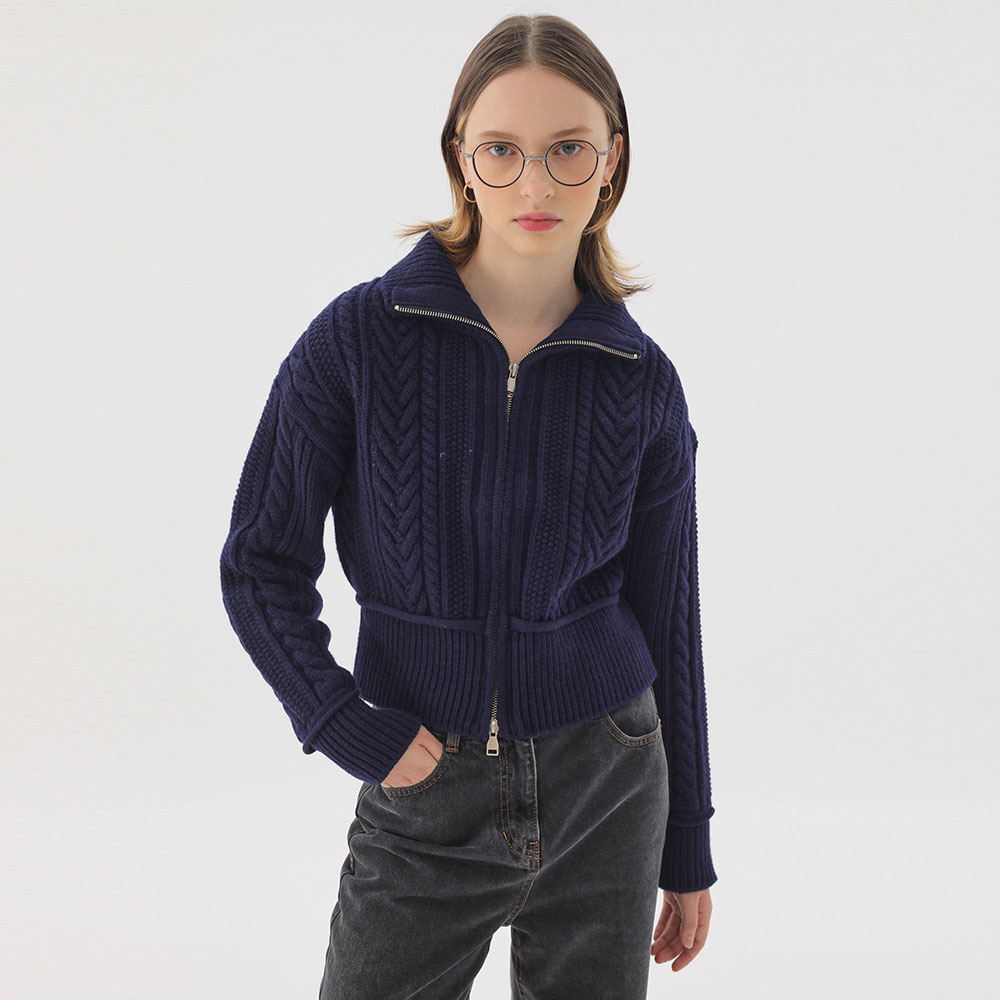 온앤온 집업 케이블 가디건 NEK2WD920