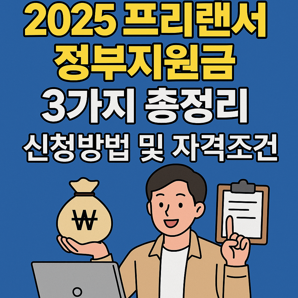2025 프리랜서 정부지원금 3가지(+신청방법에서 자격조건까지)