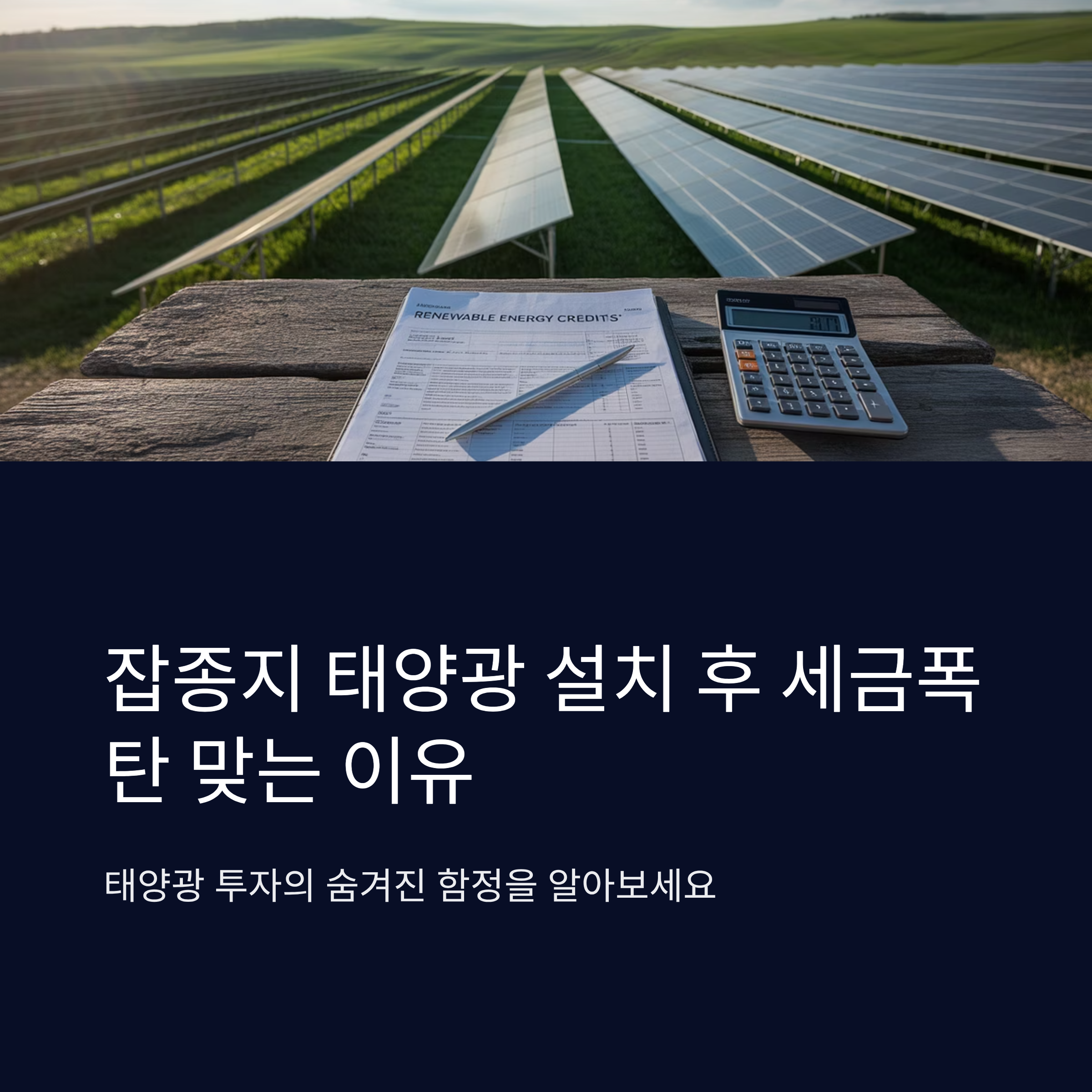 잡종지 태양광 설치 후 세금폭탄 맞는 이유