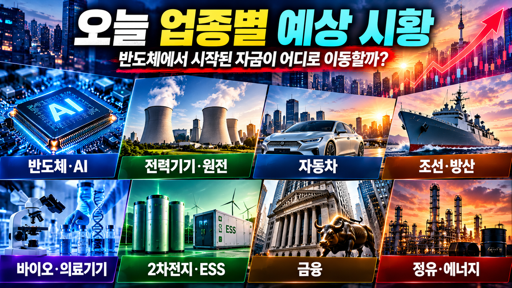오늘 코스피 업종별 3가지 예상 시나리오