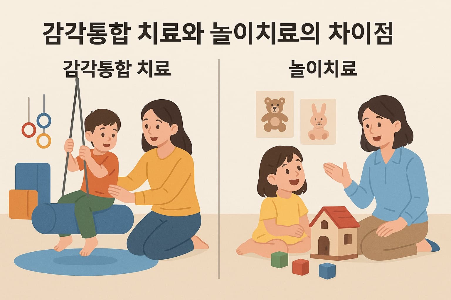 감각통합 치료와 놀이치료의 차이점 / 우리 아이에게 맞는 치료는 무엇일까?