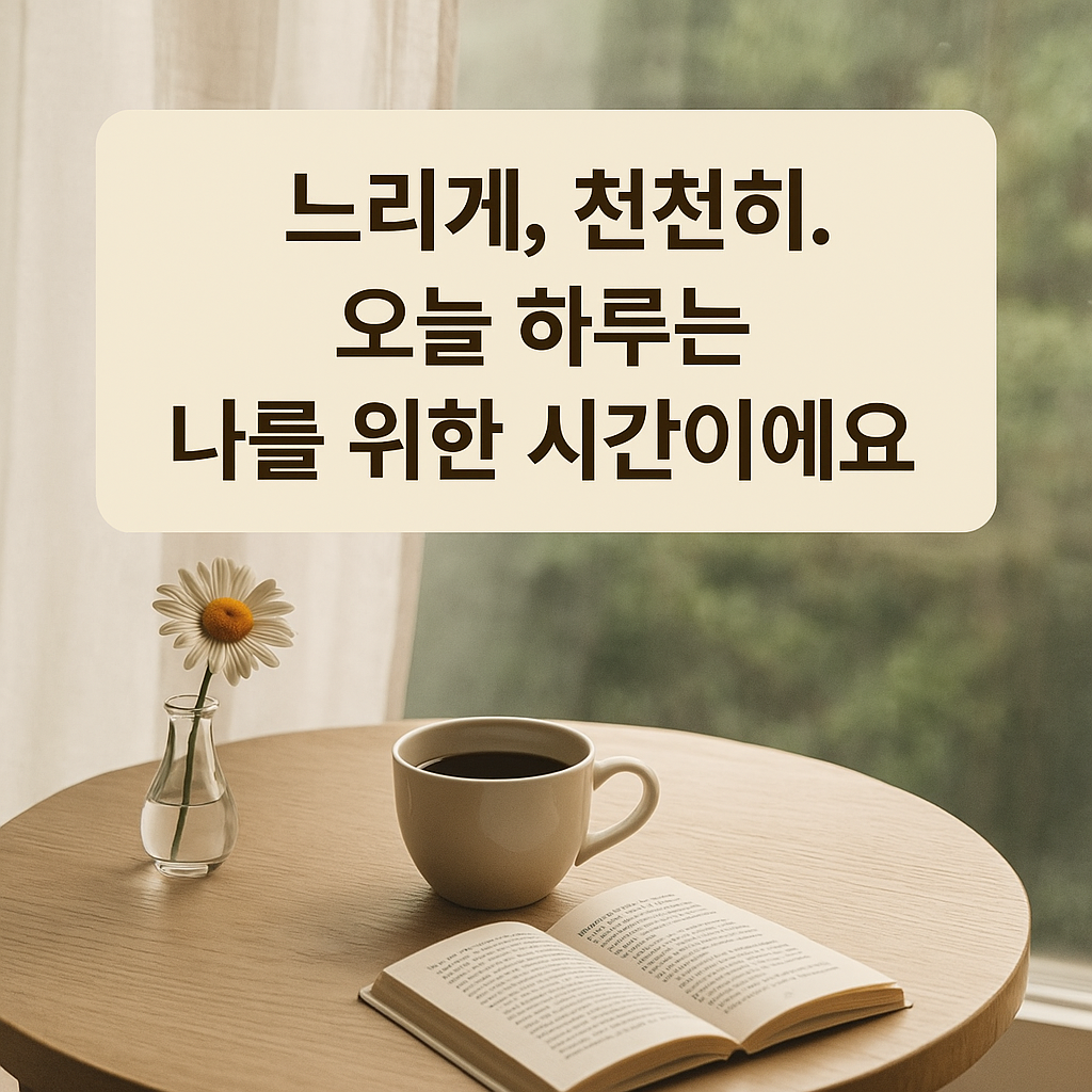 적당히 느긋한 하루, 나를 위한 가장 부드러운 속도