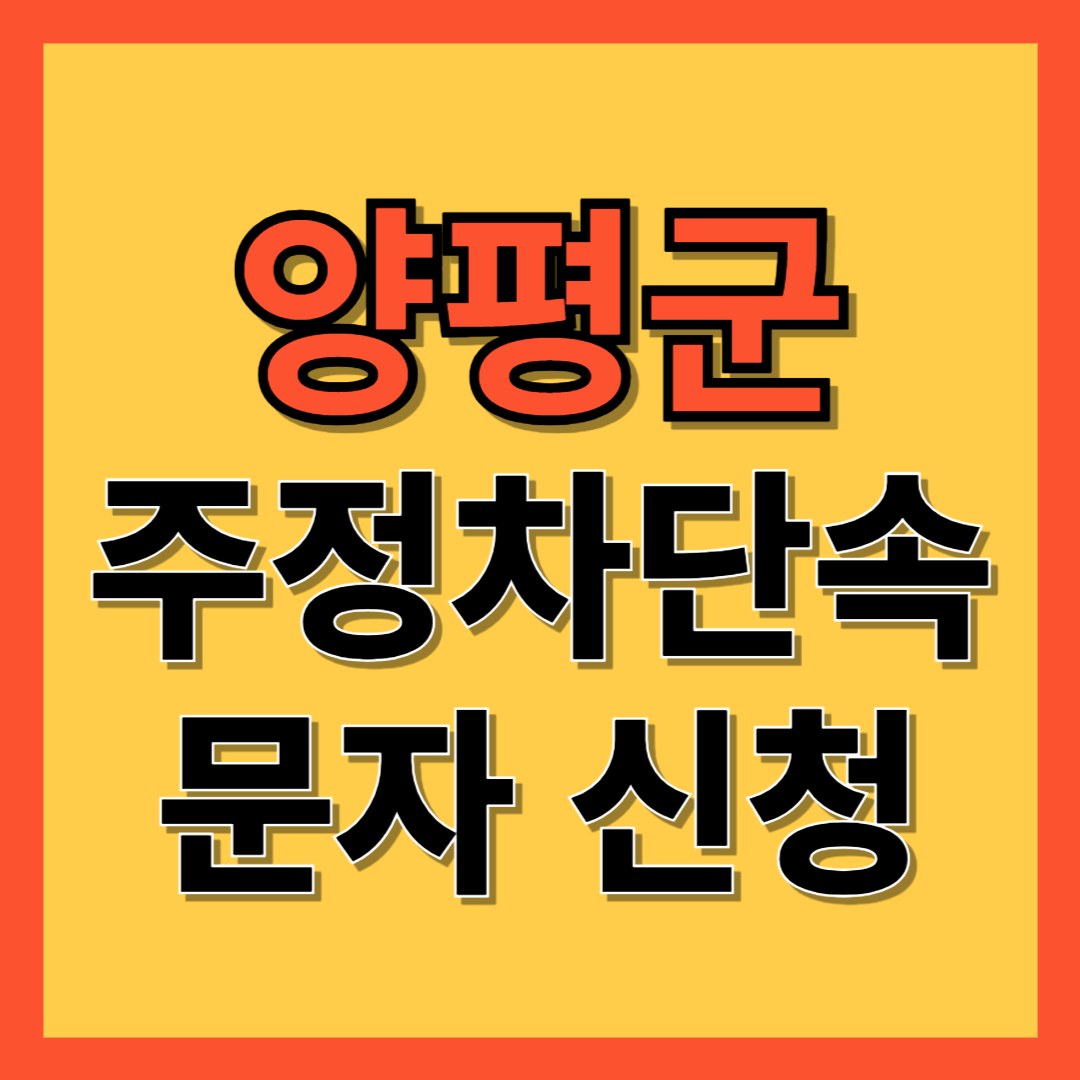 양평군 주정차 단속 알림 서비스 신청 방법 ❘ 주차단속 문자알림서비스