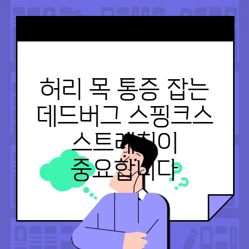 허리 목 통증 잡는 데드버그 스핑크스 스트레칭이 중요합니다