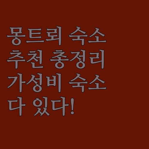 몽트뢰 숙소 추천 럭셔리 아파트먼트부