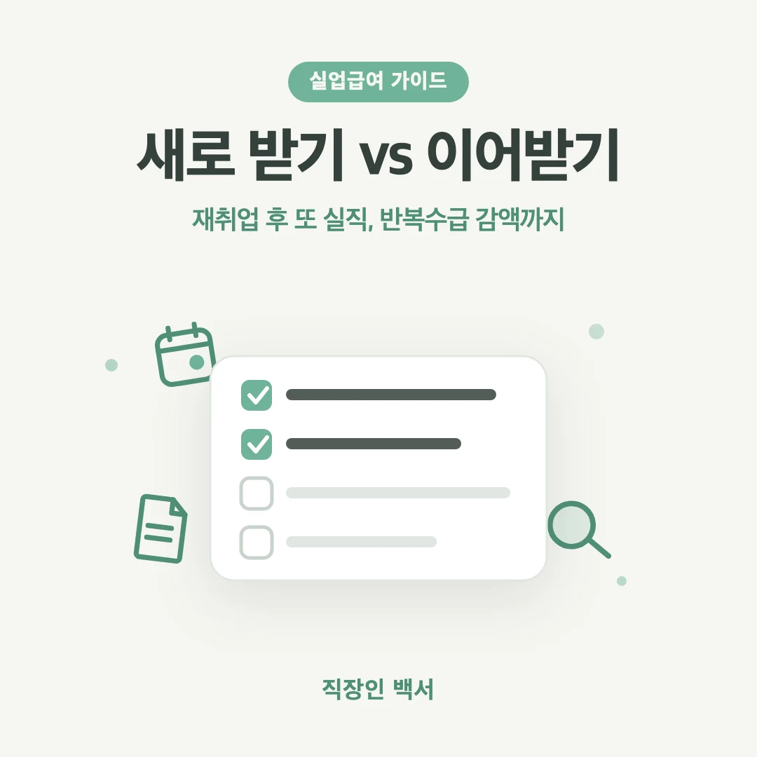 실업급여 재취업 후 실직 새자격 이어받기 의사결정