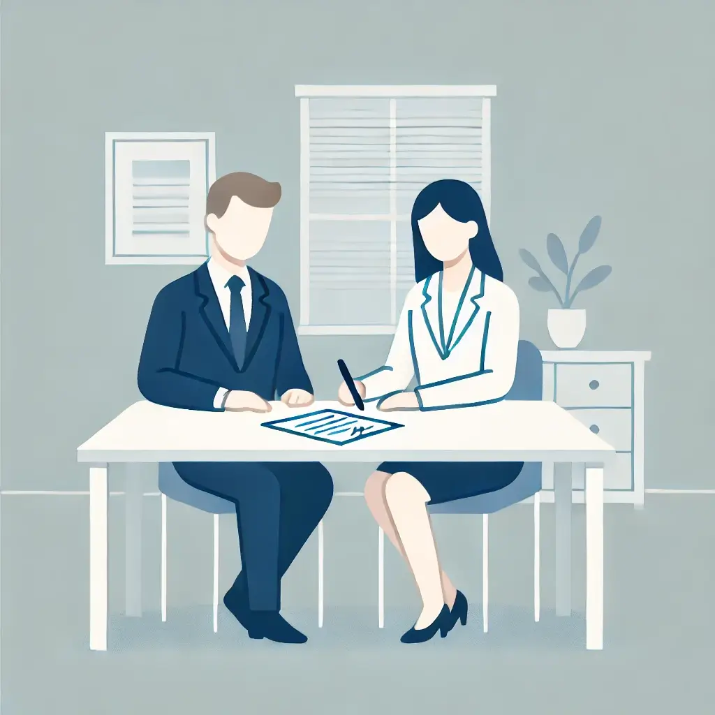 이사 계약서를 작성하는 부부의 모습