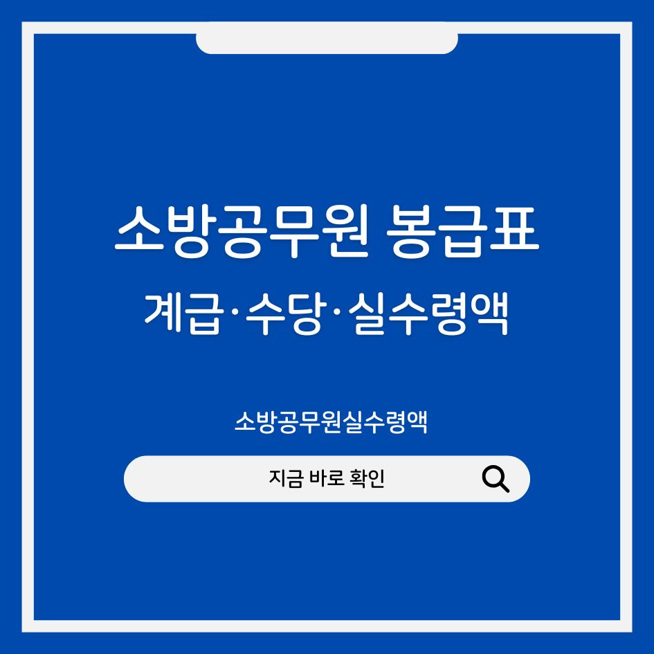 2025 소방공무원 봉급표 및 수당 정리 이미지