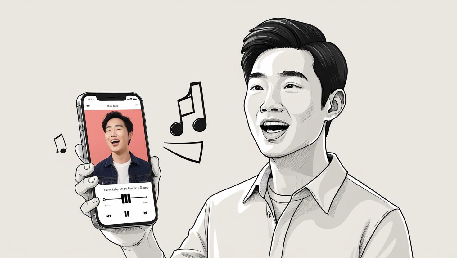 wombo AI앱을 사용하는 사람의 사진_AI generated by Canva