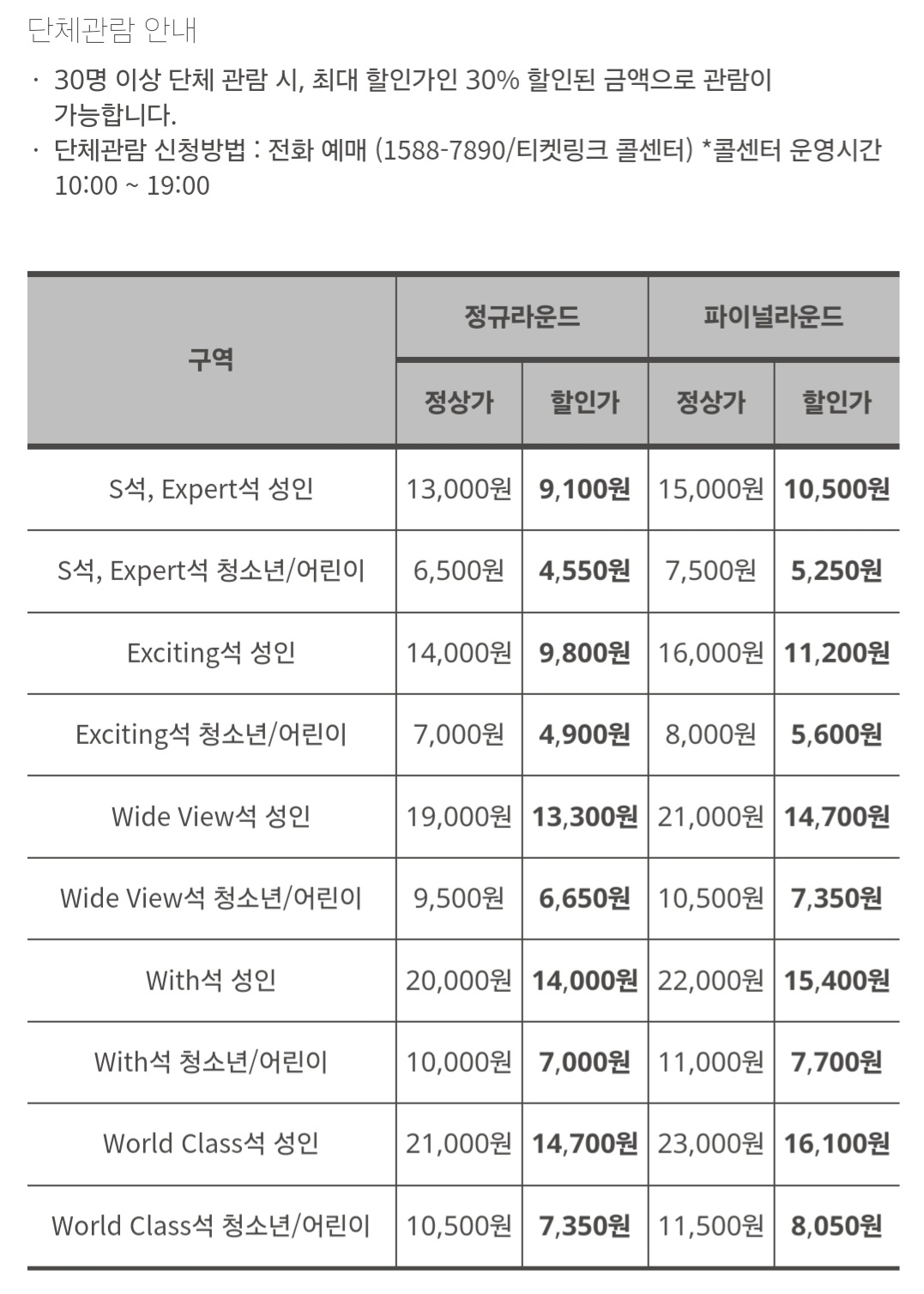 인천유나이티드FC 2025시즌 단체관람 티켓 가격, 인천축구전용경기장 좌석배치도, 할인 및 무료입장 안내