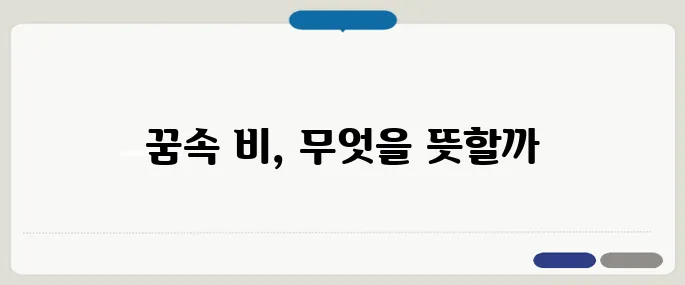 비 꿈 해몽