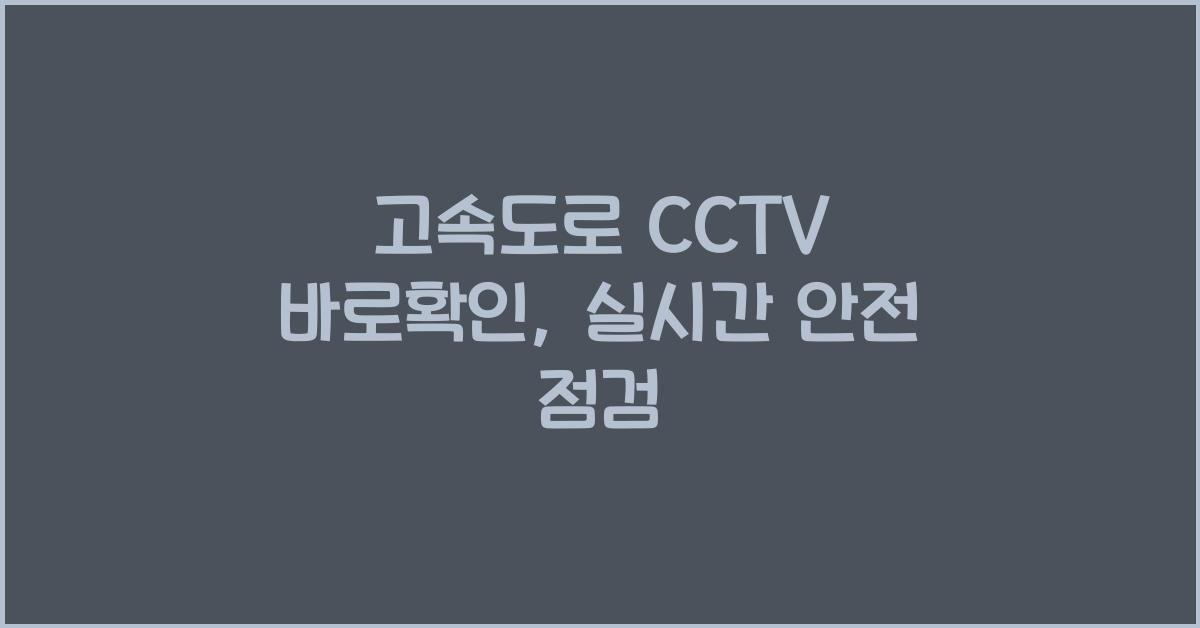 고속도로 cctv 바로확인