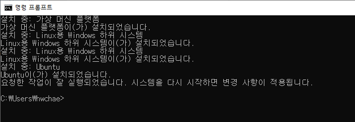 Ubuntu 설치 완료