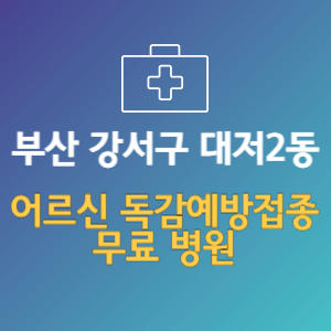 부산 강서구 대저2동 노인 독감예방접종 무료 병원 (인플루엔자 무료 접종 대상 날짜)
