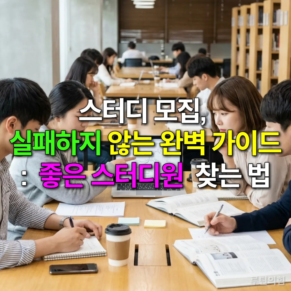 스터디 카페에서 서로 의견을 나누며 집중적으로 공부하는 한국인 스터디 그룹의 모습