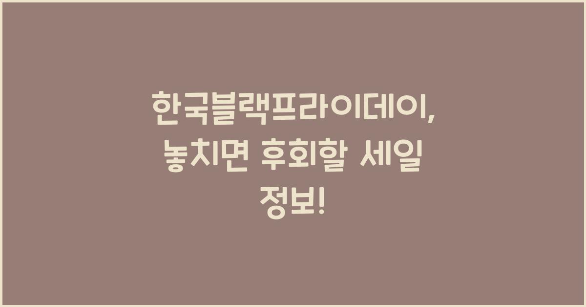 한국블랙프라이데이