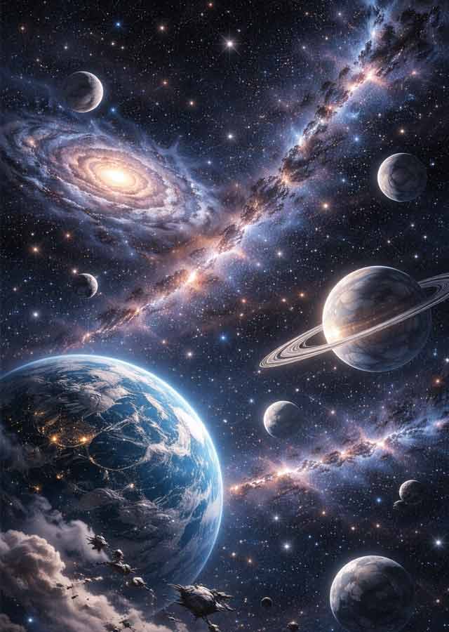 우주의 미래 상상 이미지