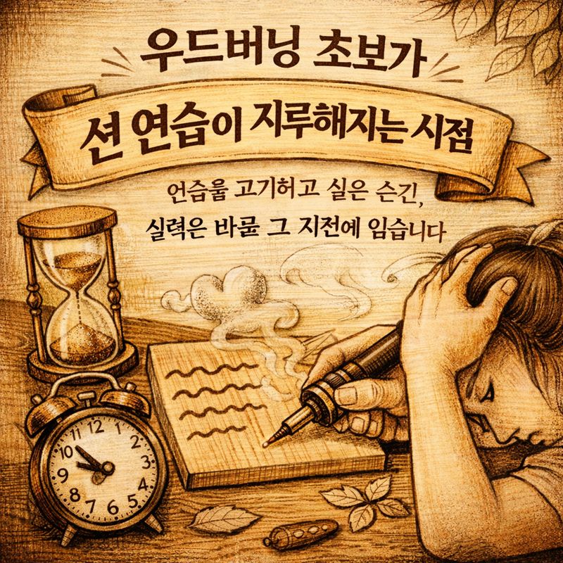 우드버닝 초보가 선 연습이 지루해지는 시점 극복법