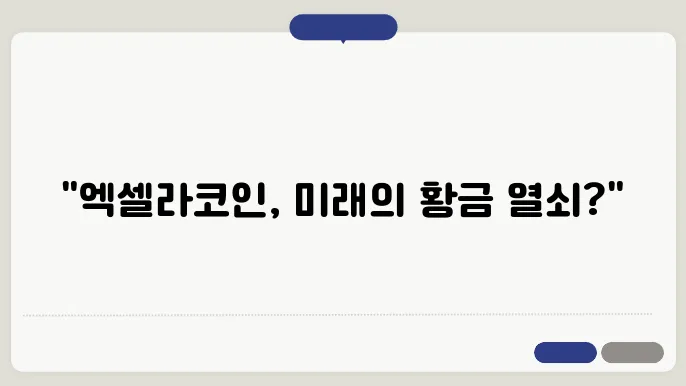엑셀라코인 시세 분석 전망 탐구